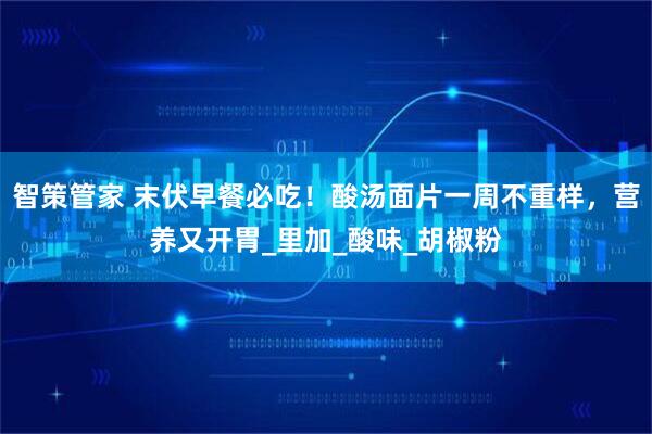 智策管家 末伏早餐必吃！酸汤面片一周不重样，营养又开胃_里加_酸味_胡椒粉