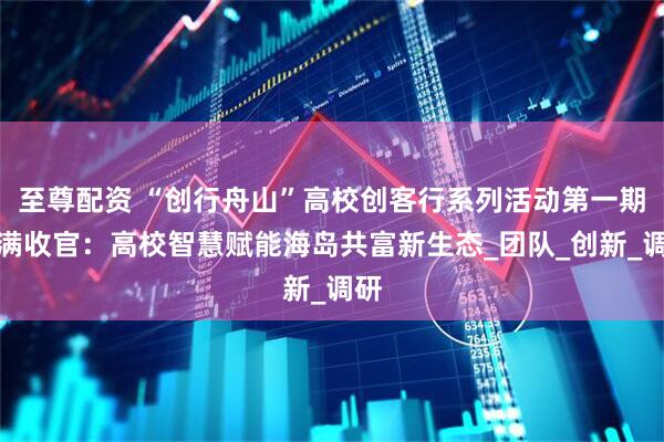 至尊配资 “创行舟山”高校创客行系列活动第一期圆满收官：高校智慧赋能海岛共富新生态_团队_创新_调研